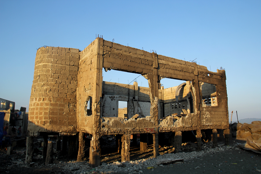 MOSQUE. Three days after the fire incident last Monday, March 21, this is the only structure left in one of the three mosques in Barangay 31-D. (Ace R.Morandante/davaotoday.com)