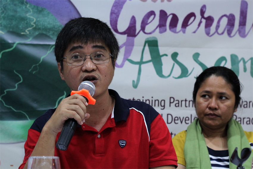 SUCCESS. Roldan Gonzales, chairperson of the Philippine Misereor Partnership Inc says that the 5th General Assembly of PMPI composed of 250 civil society organizations had made its plans and resolutions concerning peace and human rights, sustainable agriculture and fisher folk development and climate change adaption and disaster risk reduction management. The assembly was held at Tagum City last week. (Ace R. Morandante/davaotoday.com)
