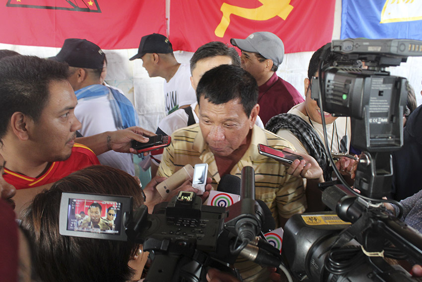 Davao City Mayor Rodrigo Duterte says that this is his 36th time to receive the New People's Army's prisoners. He said that there are still other prisoners by the NPA that will be turned over to him. (Earl O. Condeza/davaotoday.com)