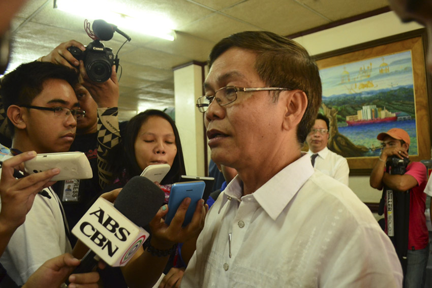 Atty. Joel Mahinay of the Union of People's Lawyers in Mindanao says they filed the cases against 94 government officials for murder, frustrated murder, illegal arrest and other charges. (Medel V. Hernani/davaotoday.com)