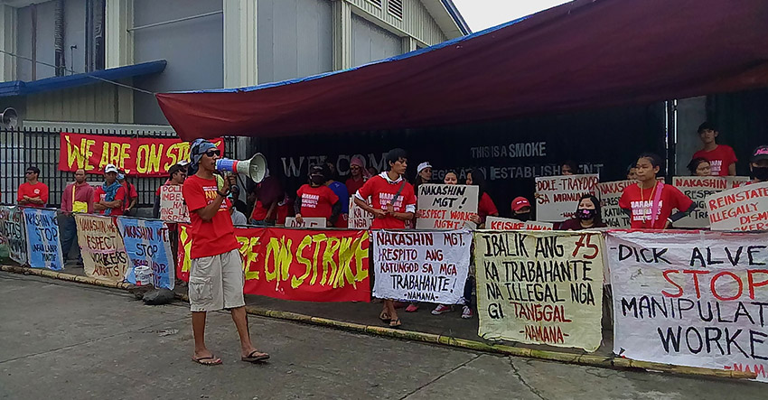 PARALYZED OPERATIONS. 75 Workers of the Nakashin Davao International, Inc. who were "illegally dismissed" last April 8 paralyzed the operation of the company since Wednesday, May 25.