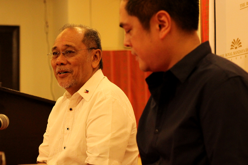 Incoming Presidential spokesperson Ernie Abella (left) and Presidential Communications Secretary-designate Martin Andanar bare a few details on the inauguration of President-elect Rodrigo Duterte to reporters at a press conference in Davao City on Wednesday afternoon, June 22. Duterte will takes his oath as President of the Philippines on June 30 at the Rizal Hall in Malacañang Palace. (Ace R. Morandante/davaotoday.com)