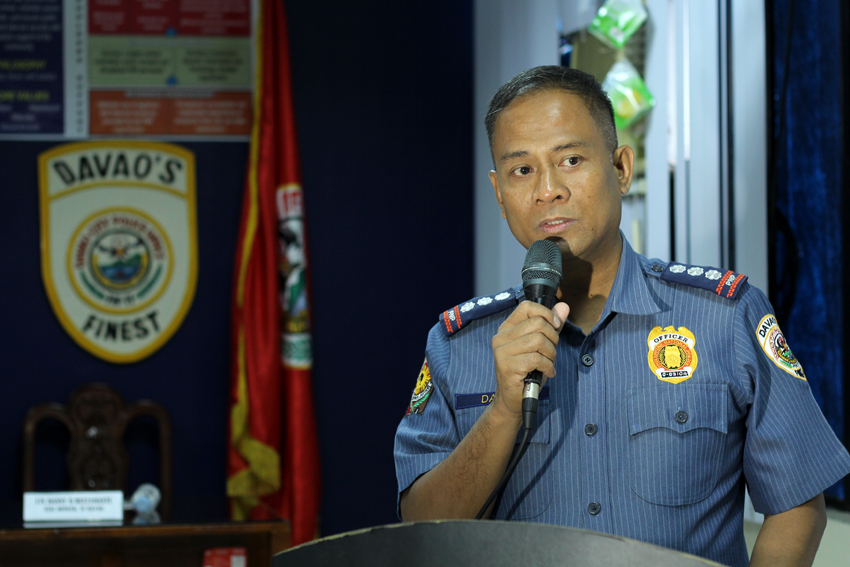 Police Senior Superintendent Vicente Danao Jr, outgoing Davao City police chief, delivers his message to the media in Davao City on Wednesday morning, June 22. Danao,Jr said he is awaiting for the job which will be assigned to him by the President-elect Rodrigo Duterte. (Ace R. Morandante/davaotoday.com)