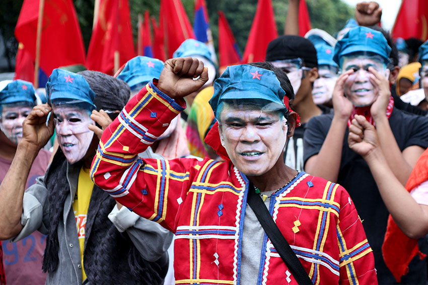 Indigenous peoples groups in Mindanao marked the first year death anniversary of Leoncio Pitao or Ka Parago with a march rally in Davao City and called for the resumption of peace talks between the government and the National Democratic Front. (Earl O. Condeza/davaotoday.com)