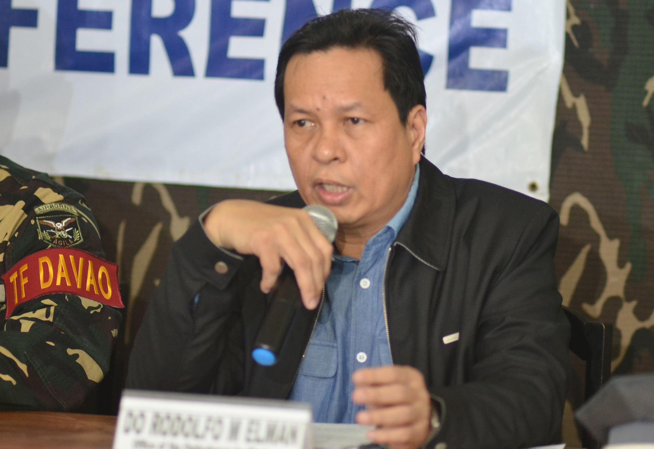 Deputy Ombudsman Rodolfo Elman speaking in a press conference in Davao City on Wednesday, July 20 about high-ranking government officials in Mindanao who were involved in graft practices and criminality. (Medel V. Hernani/davaotoday.com)