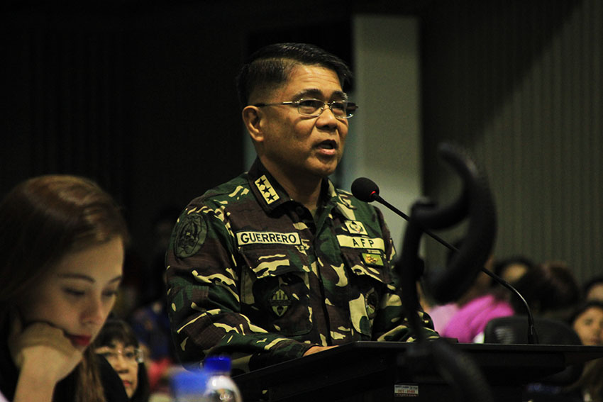 EASTMINCOM CHIEF. Lt. Gen. Rey Leonardo Guerrero says they plan to improve the capability of the Task Force Davao in securing peace and order in the region during a courtesy visit at the City Council here, in Davao City on Tuesday.(Paulo C. Rizal/davaotoday.com)
