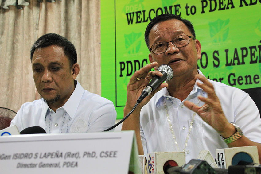 Philippine Drug Enforcement Agency (PDEA) Chief Isidro S. Lapeña said that alleged top drug lord Peter Lim's surrender to President Rodrigo Duterte is a very good indication of the success of the new administration's campaign against illegal drugs. While Lim denied the allegations and hopes to clear his name, Lapeña said that Lim has been in the agency's rogues gallery before he assumed his position as director general. (Paulo C. Rizal/davaotoday.com)