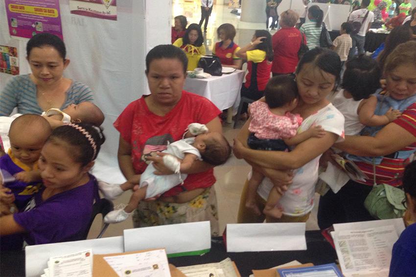 Mothers from different barangays in Davao City attend the nutrition fair organized by the National Nutrition Council Region 11 to avail free health services. The nutrition fair was held at the SM Mall in Ecoland on Wednesday, July 27. (Zea Io Ming C. Capistrano/davaotoday.com)