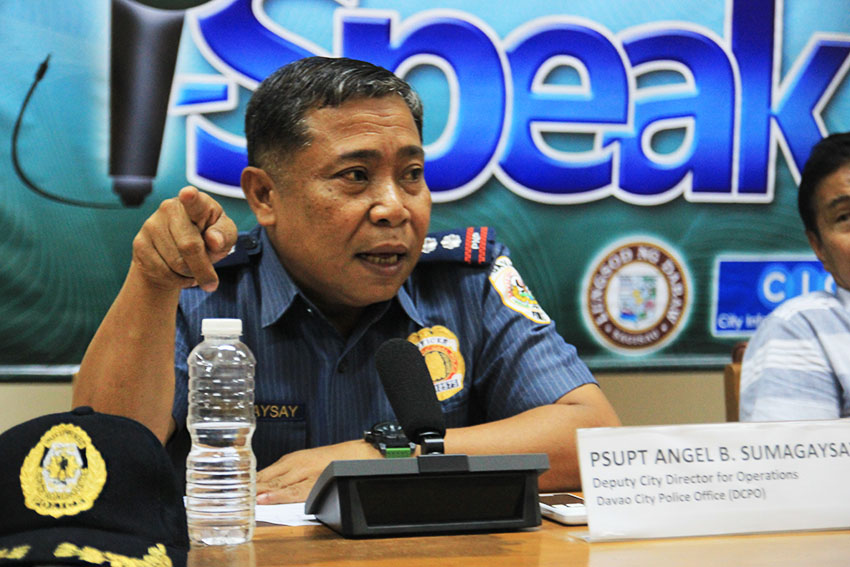 NO DRONES.  Deputy City Director for Operations of the Davao City  Police Office Angel B. Sumagaysay says that flying of drones will not be allowed during this year's Kadayawan celebration because of heightened security measures brought about by the expected attendance of President Rodrigo Duterte. (Paulo C. Rizal/davaotoday.com)