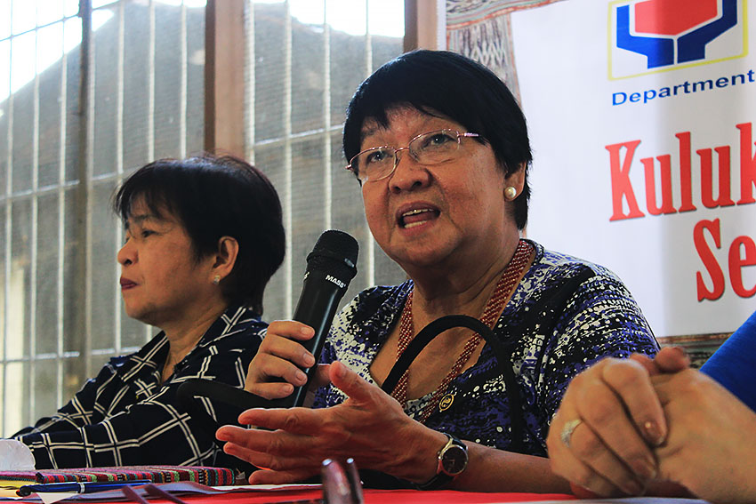 'LUMADS ARE VERY SELF-SUFFICIENT'. Social Welfare and Development Secretary Judy Taguiwalo says the Lumad evacuees have not asked for livelihood from them but for the end to militarization of their communities. Taguiwalo described the Lumads as "very self-sufficient" during her second visit to the evacuees at the United Church of Christ of the Philippines Haran compound in Father Selga Street, Davao City on Friday, July 22. (Paulo C. Rizal/davaotoday.com)