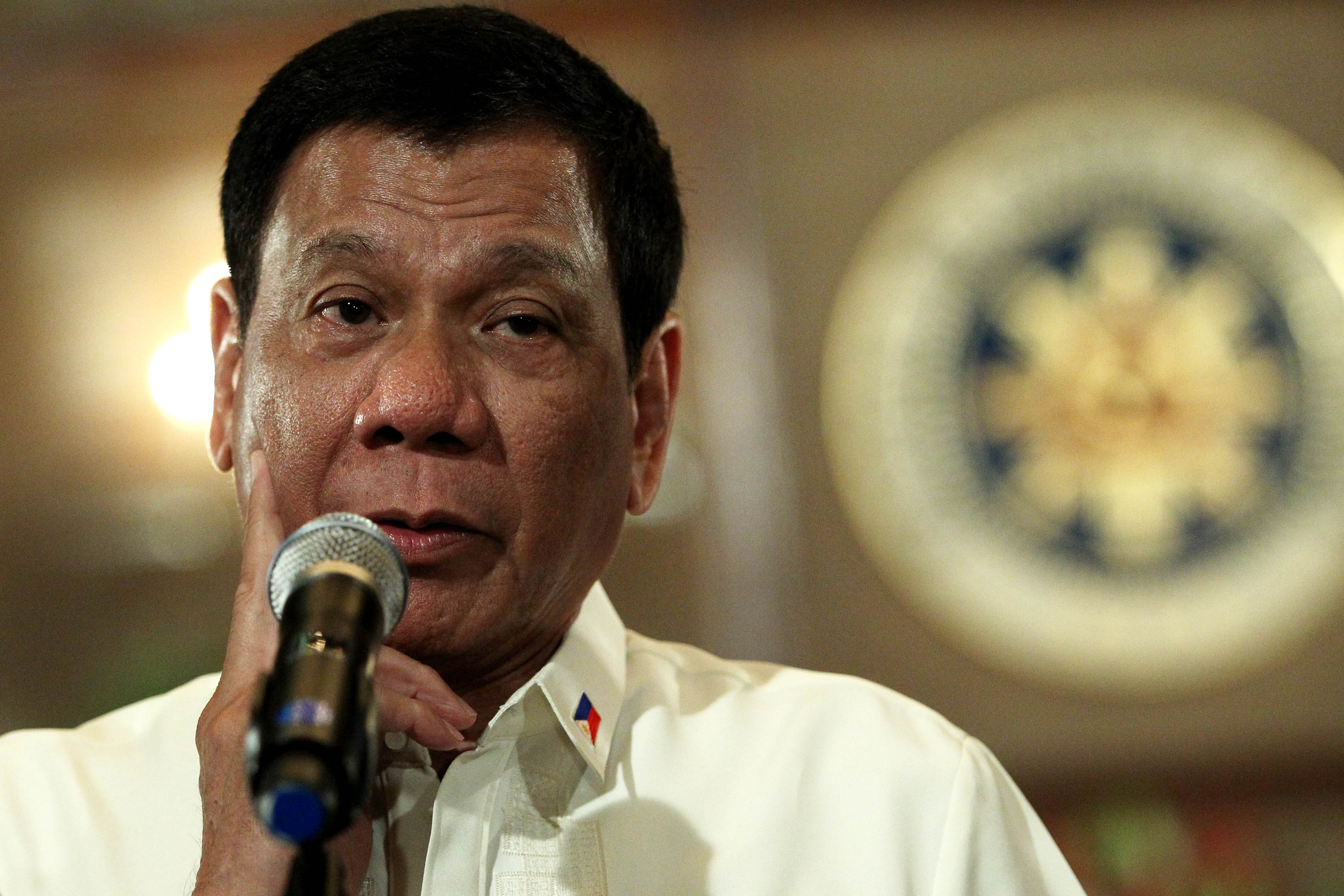 President Rodrigo R. Duterte answers queries from members of the media after administering the oath of office for the newly-appointed undersecretaries of different government agencies at the Rizal Hall of the Malacañan Palace on August 1, 2016. ACE MORANDANTE/PPD