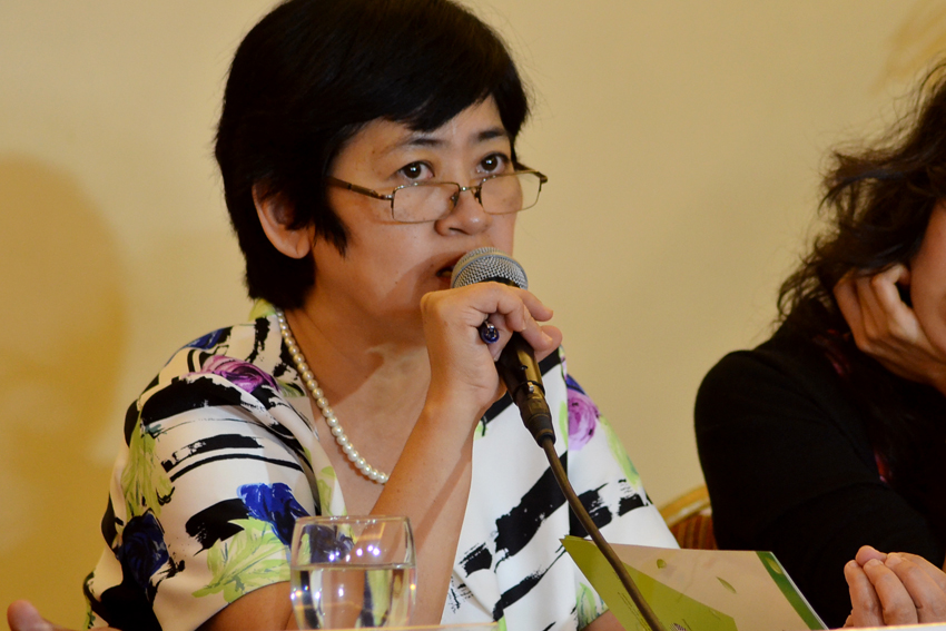 Elenida Basug, chief of the Environmental Education and Information Division of the Environmental Management Bureau announces that they are now accepting entries for the 2017 national search for sustainable and eco-friendly schools in a press conference held for the environmental forum for eco-schools and eco-cities at the Grand Men Seng Hotel  in Davao City on Wednesday, August 31, 2016. (Zea Io Ming C. Capistrano/davaotoday.com)