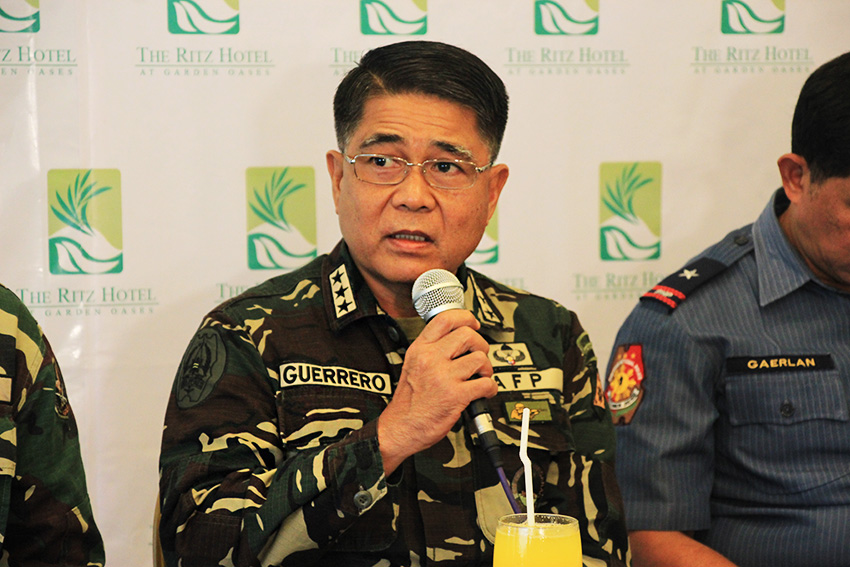 Eastern Mindanao Commander Lt. Gen. Rey Leonardo Guerrero denies the Army's connection to Butsoy Salusad and the New Indigenous People's Army (Nipar). According to eyewitnesses, Salusad and his group strafed a wedding celebration in Sitio Tibugawan, Baranggay Kawayan, San Fernando, Bukidnon, last Saturday, July 30, killing one pregnant woman and wounding four children. (Paulo C. Rizal/davaotoday.com)