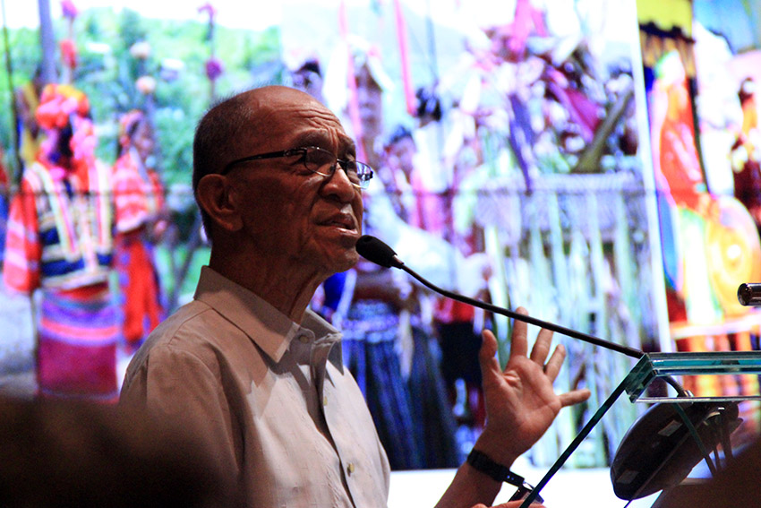 SIGNIFICANCE OF KADAYAWAN. Social activist and Lumad advocate, Karl Gaspar, explains the relevance of Davao City's Kadayawan Festival as a celebration of Lumad stuggle for their ancestral domain during a forum at the Ateneo de Davao University Tuesday, August 16. (Earl O. Condeza/davaotoday.com)