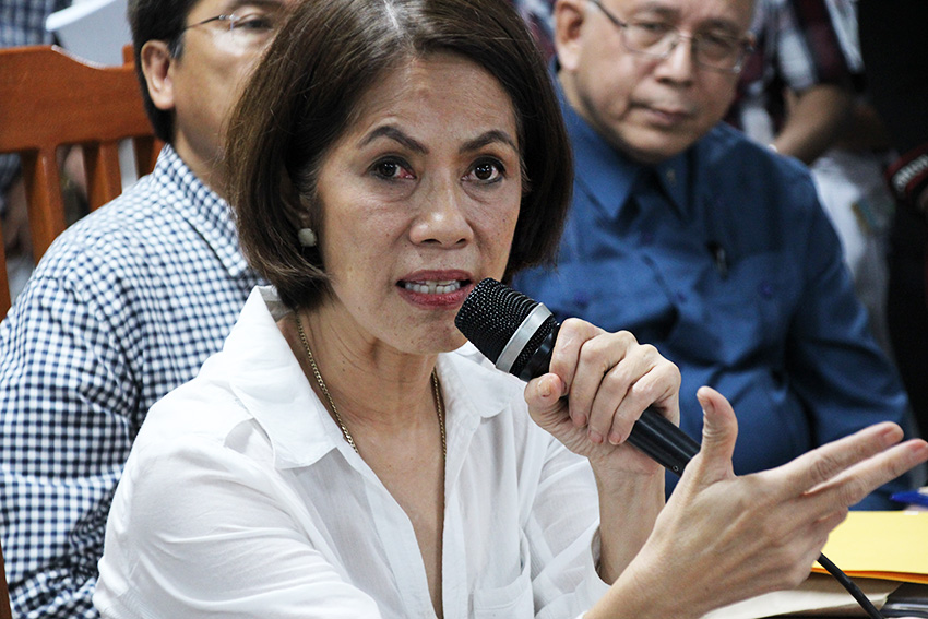 Environment and Natural Resources Secretary is also joined here by former Mines and Geosciences Bureau Chief Leo Jasareno (center) and Ateneo de Davao University President Fr. Joel Tabora. The press conference was held at the Ateneo during the Mindanao Environment Summit 2016 on Thursday, August 4, 2016. (Paulo C. Rizal/davaotoday.com) 