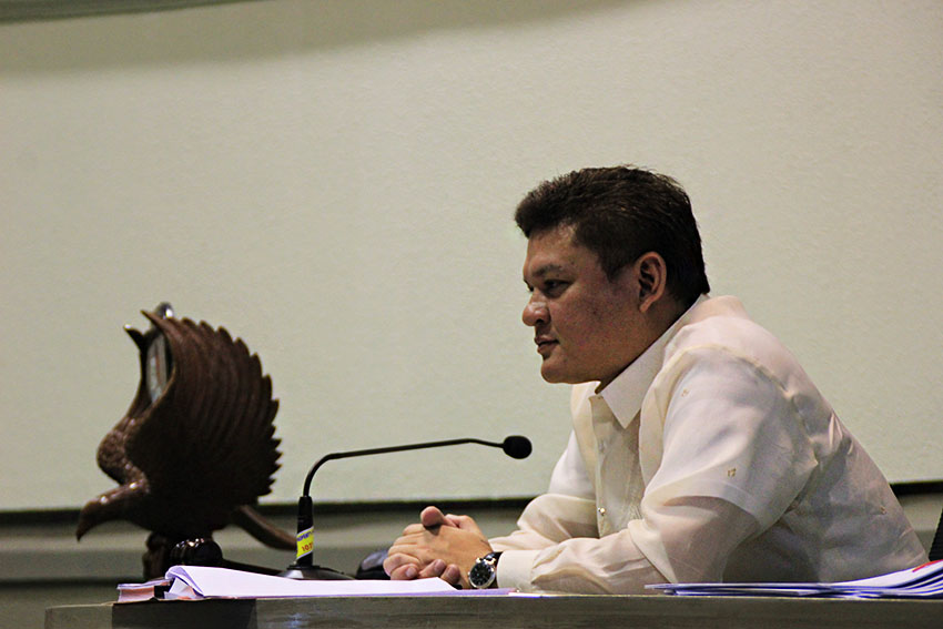 Vice Mayor Paolo Duterte presides over the 18th City Council session for the first time on Tuesday, August 2, 2016. (Paulo C. Rizal/davaotoday.com)