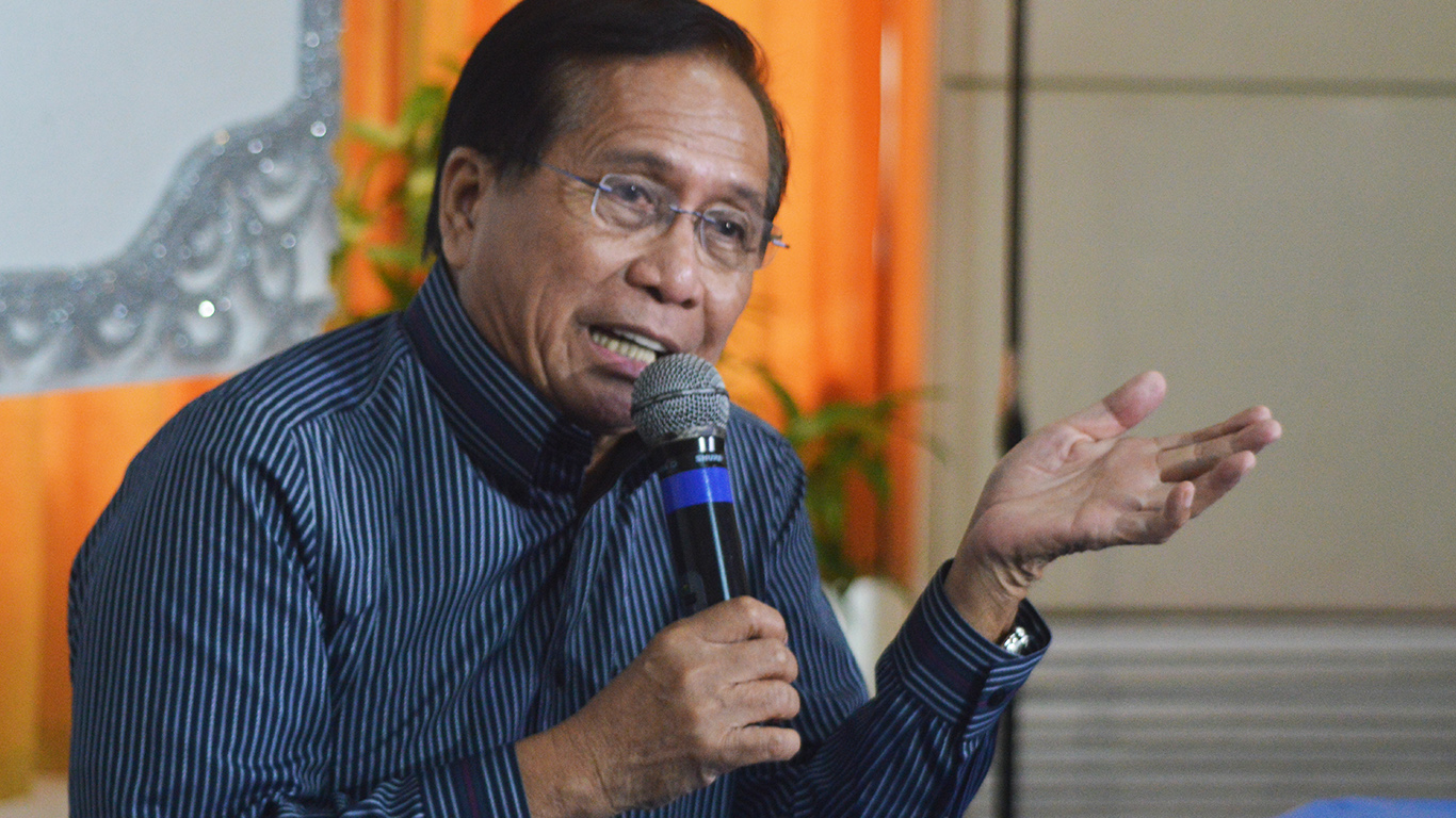 Presidential Peace Adviser, Secretary Jesus Dureza, tells a press conference at Apo View Hotel, Davao City on Tuesday, August 9 that the government is in constant contact with Moro National Liberation Front Chairman Nur Misuari, but only through emissaries owing to the rebellion charges filed against him in the court. The administration of Pres. Rodrigo Duterte is talking to different Moro revolutionary organizations to get a consensus of a peace settlement acceptable to all the constituents in the Bangsamoro homeland in Mindanao. (Medel V. Hernani/davaotoday.com)