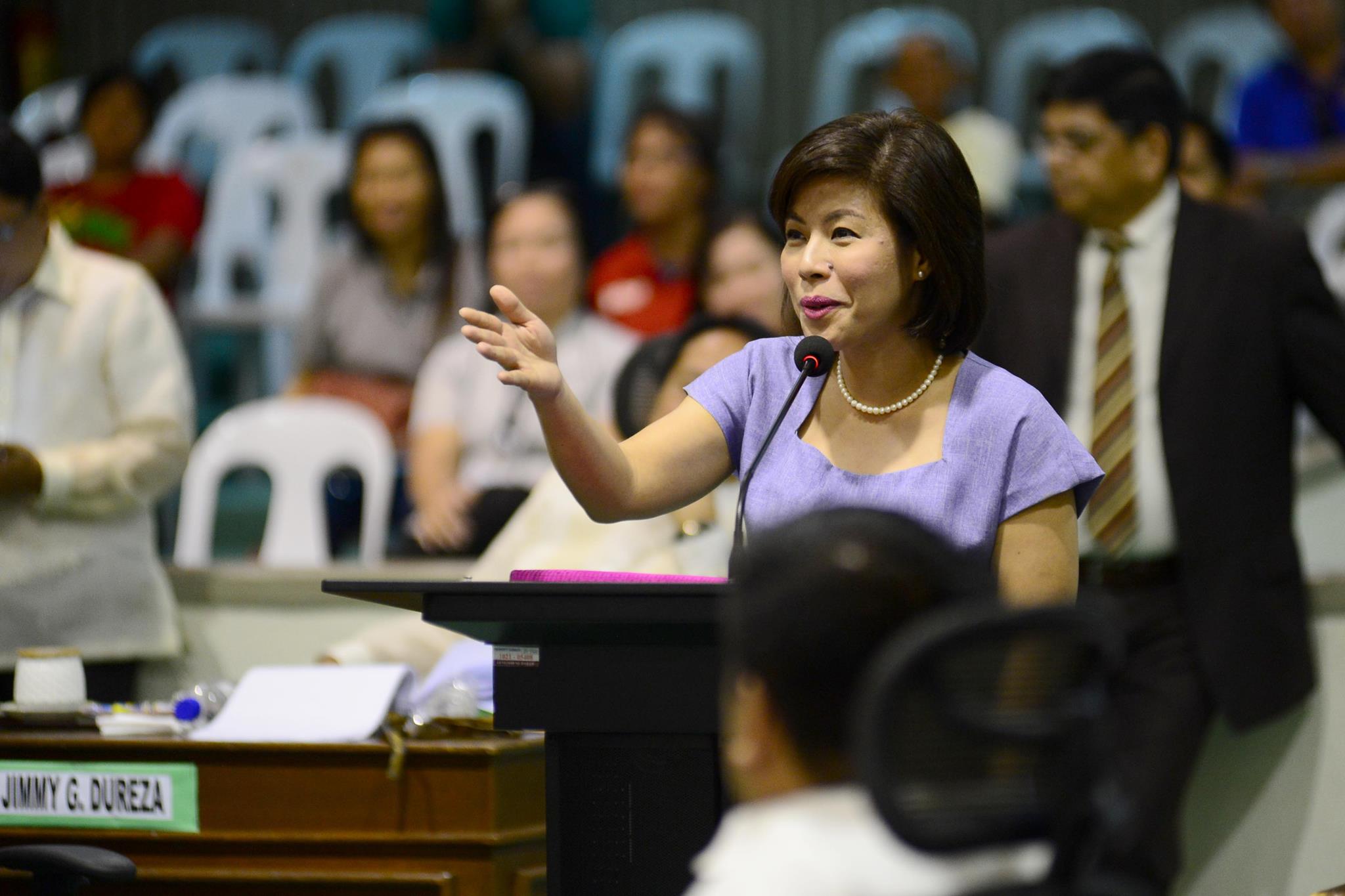 City Administrator lawyer Zulieka T. Lopez delivers her message before the members of the city council as the local lawmakers confirmed her appointment as the City Administrator Tuesday, August 23, 2016. (City Information Office)