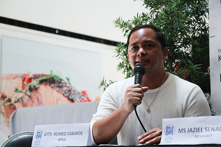 Atty. Romeo Cabarde of the Ateneo Public Interest and Legal Advocacy (APILA) expresses his strong opposition to House Speaker Pantaleon Alvarez' proposal to amend the minimum age of criminal liability from 15 to nine years old, saying that children are merely"victims of a failed system".  (Paulo C. Rizal/davaotoday.com)