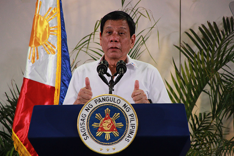 FRESH FROM ASEAN SUMMIT. President Rodrigo Duterte says he is satisfied with his performance at the Association of Southeast Asian Nation Summit recently held in Vientiane, Laos. Duterte arrived Saturday midnight, September 10 at the Davao International Airport where he met with the media to report about his first international trip as head of state. (Paulo C. Rizal/davaotoday.com)