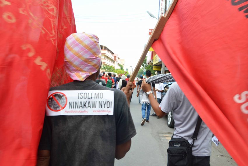 Protesters march in Davao City's main streets.