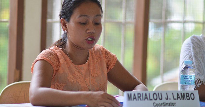 Marialou J. Lambo, coordinator of Salugpongan Ta 'Tanu Igkanugon Community Learning Center, Incorporated (Medel V. Hernani/davaotoday.com)