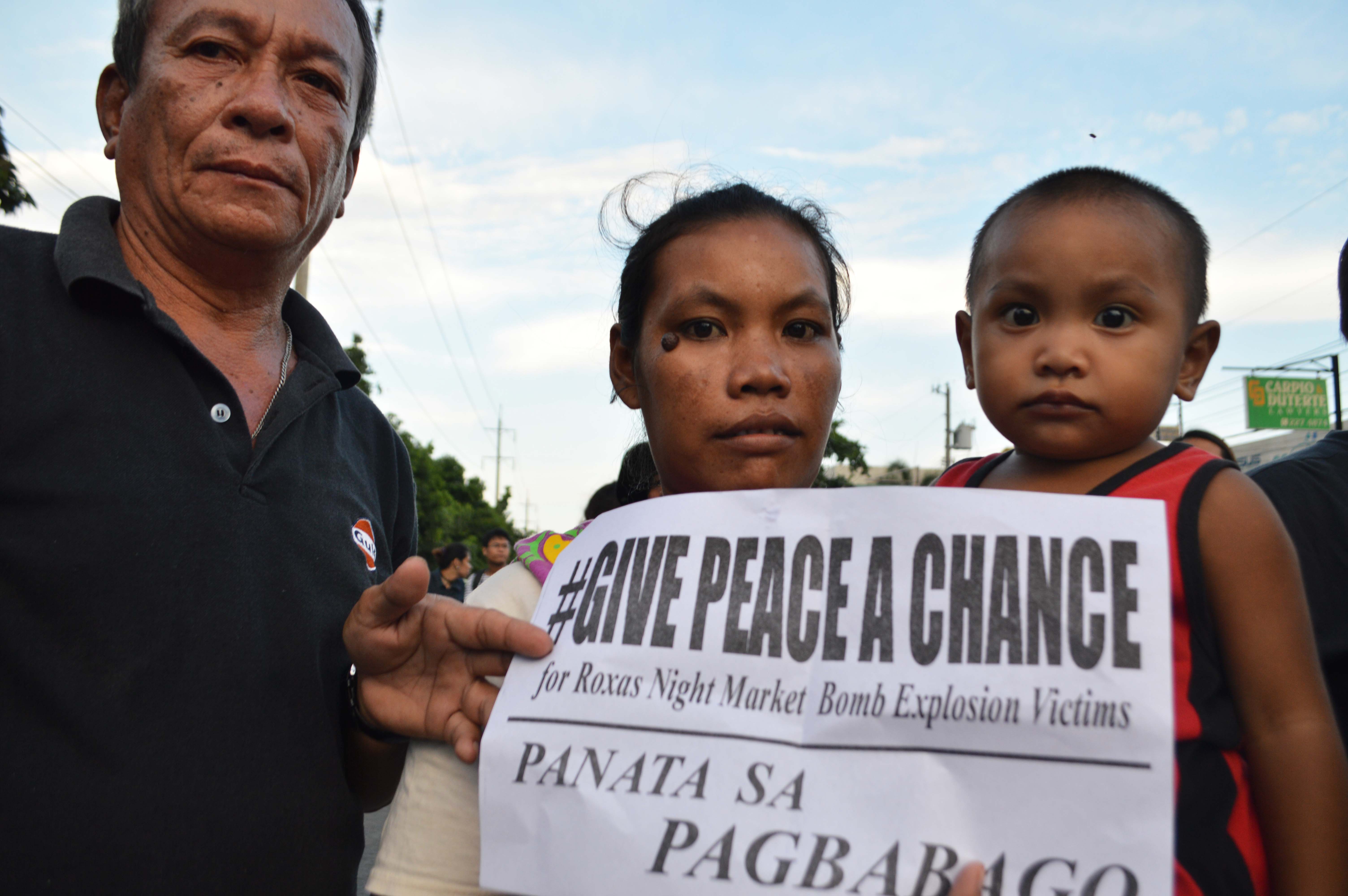 Family members of victims and college students attend the mass, and offer prayer for  peace in Davao City and the whole country.