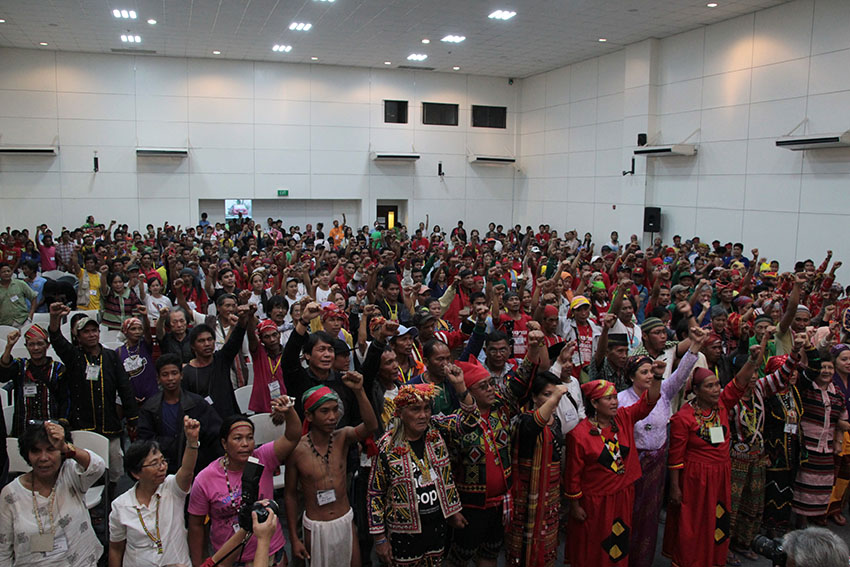 Over 3,000 Lumad and Moro activists from across the country formed Sandugo, an alliance of national minorities , on October 14 at the GT-Toyota Asian Center, University of the Philippines Diliman. (Paulo C. Rizal/davaotoday.com)