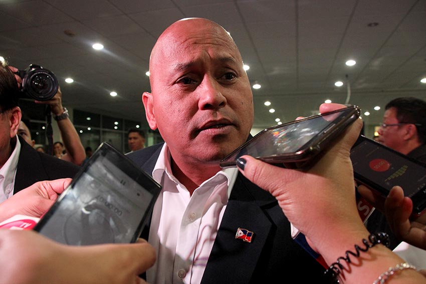 Philippine National Police Director General Ronaldo "Bato" Dela Rosa says he welcomes the Ombudsman probe after he accepted the invitation of Sen. Manny Pacquiao to watch his fight at Las Vegas. The PNP chief issues his statement on Friday morning, Nov. 11 after Pres. Rodrigo Duterte’s arrival speech at the Davao International Airport.(Paulo C. Rizal/davaotoday.com)