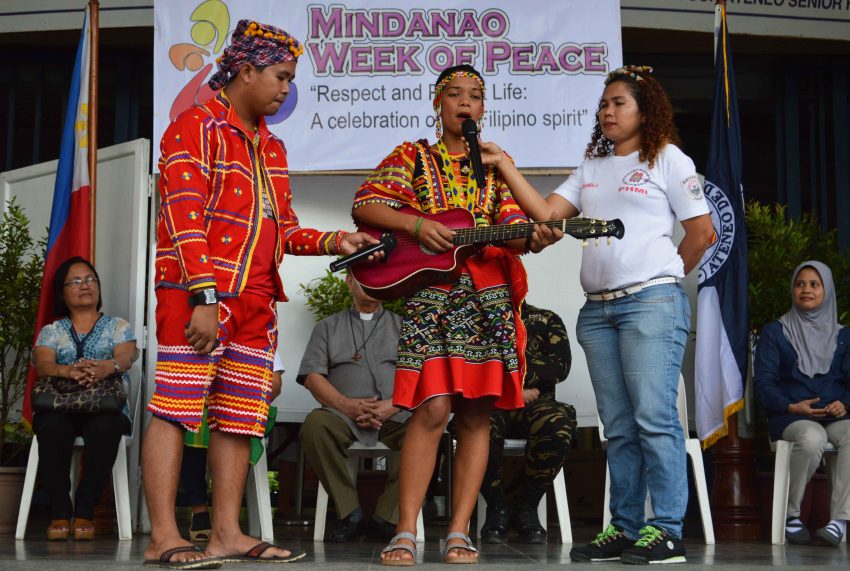 Peace advocates here officially launch the Mindanao Week of Peace on Thursday, Nov. 24 at the Ateneo the Davao De University along Roxas St., Davao City. The event calls for a collective Filipino spirit to support the peace talks between the communist NDFP and the Government of the Republic of the Philippines. (Medel V. Hernani/davaotoday.com)