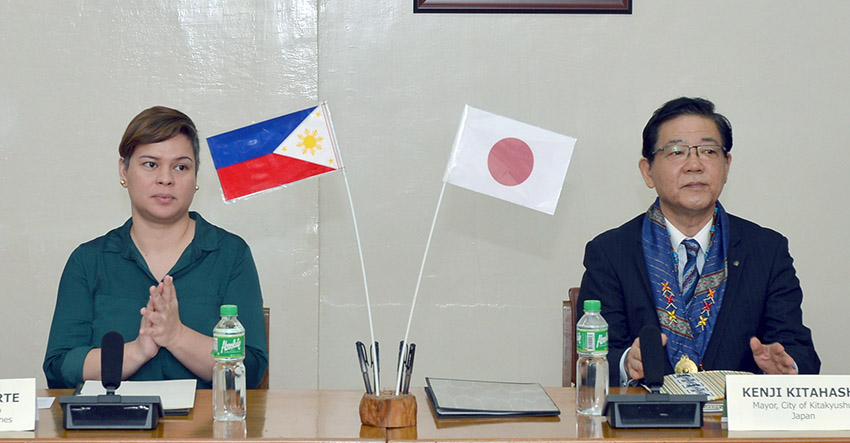 [L-R] Davao City Mayor Sara Duterte and Japan’s Kitakyushu City Mayor Kenji Kitahashi. (CIO)