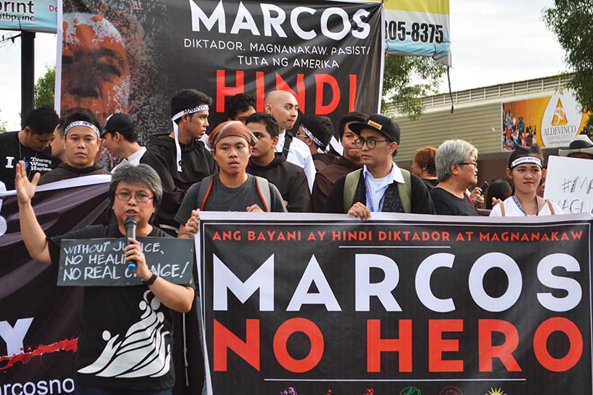 FAIR WARNING. Mags Maglana, spokersperson of the Konsensya Dabaw call on President Rodrigo Duterte to think about his alliance with the Marcoses. (Medel V. Hernani/davaotoday.com)