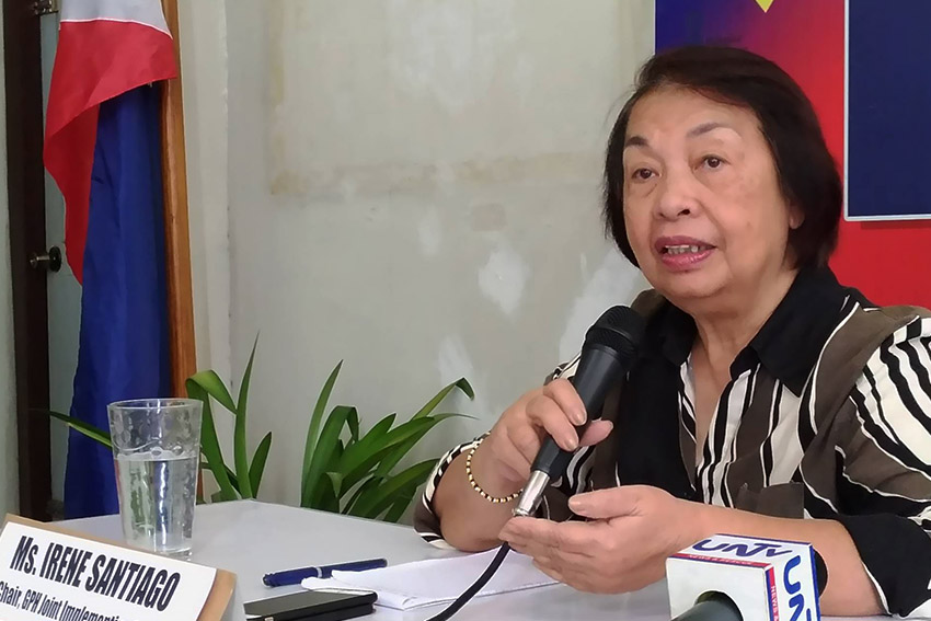 Irene Santiago, chair of the Government Implementing Panel for the Bangsamoro Peace Accords says that the peace process is not an easy task. Santiago encourages the public to participate in the peace process during the Kapehan sa PIA in Davao City on Friday, Nov. 4. (Zea Io Ming C. Capistrano/davaotoday.com)