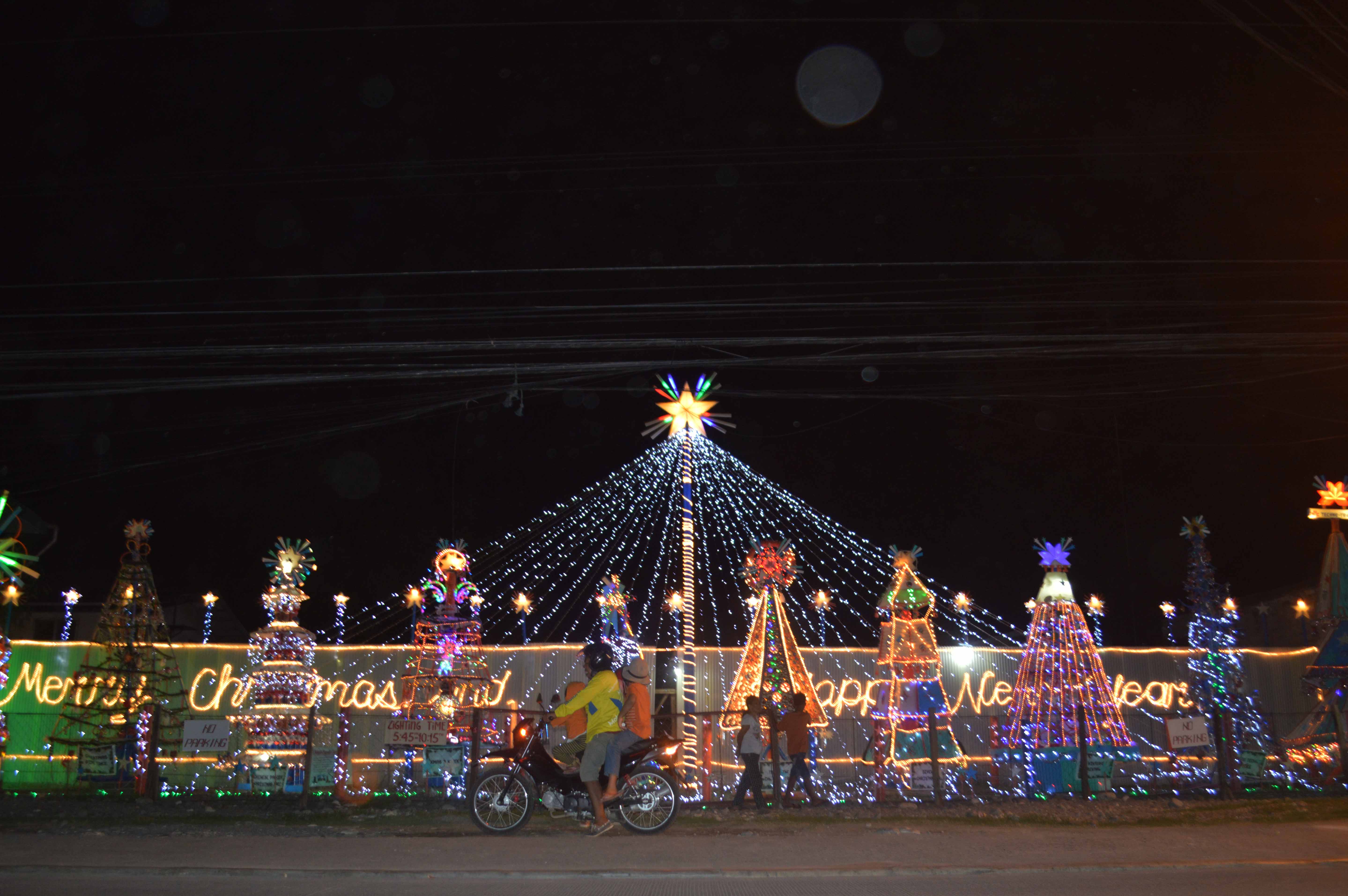 Christmas lights adorn the street of R. Castillo in Agdao, Davao City and is an added attraction for residents and motorists. (Medel V. Hernani/davaotoday.com)