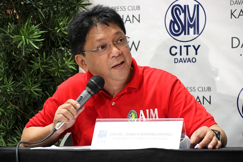 Davao City Councilor Danilo Dayanghirang, head of the finance committee, announces that the public consultation on the proposed increases for local business taxes will begin by early 2017. (Paulo C. Rizal/davaotoday.com) 