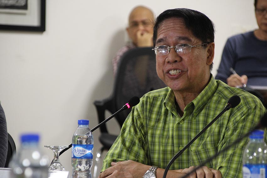 OPTIMISTIC. GRP peace panel member Atty. Rene Sarmiento says he feels very positive that the peace talks with the National Democratic Front will yield positive results in a peace forum held at the Ateneo De Davao University on Tuesday, Dec. 13. (Paulo C. Rizal/davaotoday.com)