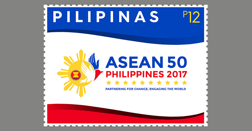 The “ASEAN 50, PHILIPPINES 2017” Commemorative stamps feature’s the official logo and this year’s theme: “Partnering for Change, Engaging the World.” (contributed photo)