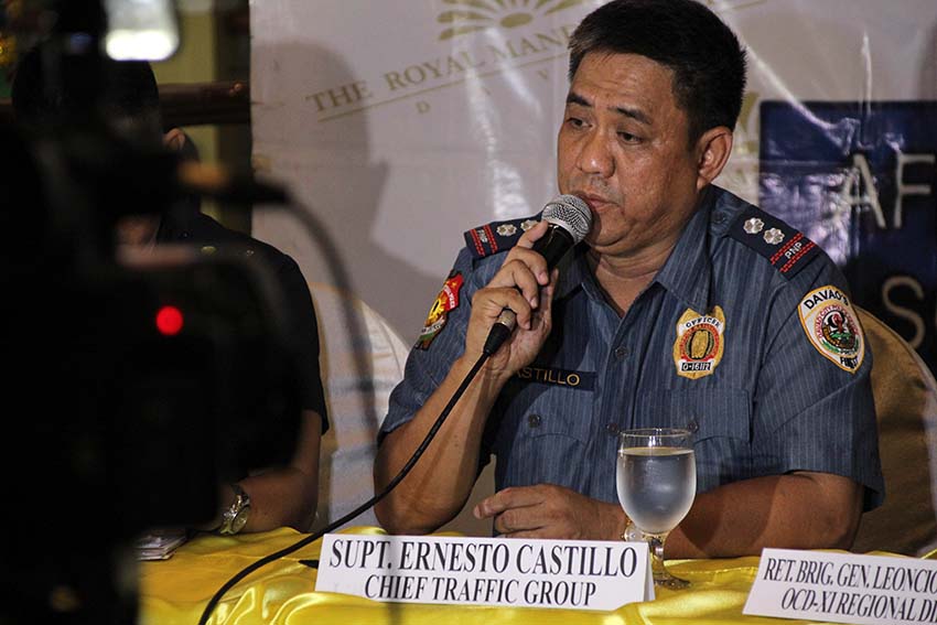 LOW APPREHENSION. Supt. Ernesto Castillo, chief of the Davao City Police Traffic Group says the noted decrease of speeding apprehensions in the city in 2016 is due to the fact that there are only two functioning speed guns left in their possession. Castillo said they have already requested for five additional speed guns to the office of the city mayor. (Paulo C. Rizal/davaotoday.com) 