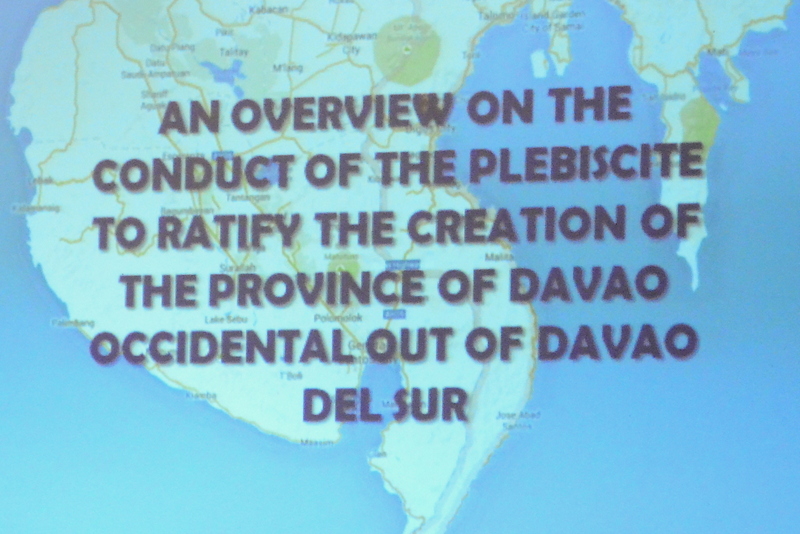 Creation of new Davao Occidental included in Davao del Sur barangay elections