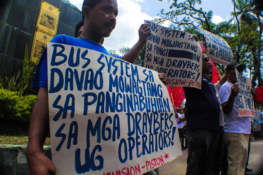 Davao jeepney, trike drivers fear displacement with proposed bus system