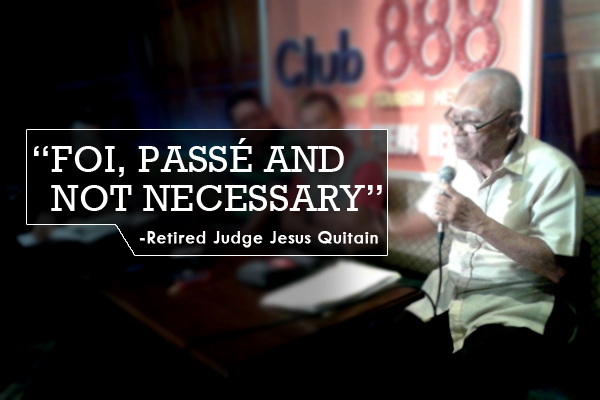 “FOI, passé and not necessary” – Davao retired judge