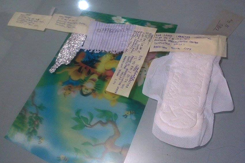 Sanitary pad hides illegal drugs