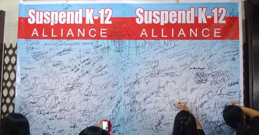 Teachers call for suspension of K to 12