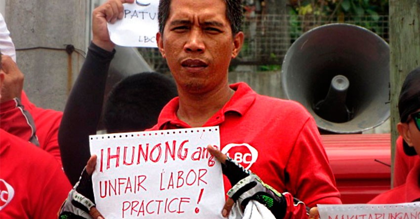 LBC Davao workers on protest