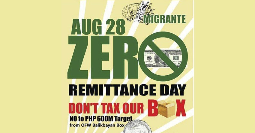 OFWs from Davao to join zero remittance day on August 28