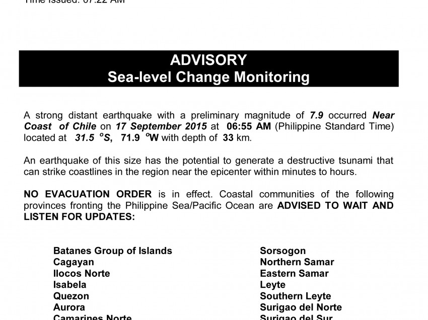 Davao disaster DRRMC on tsunami alert: No need to worry, but…