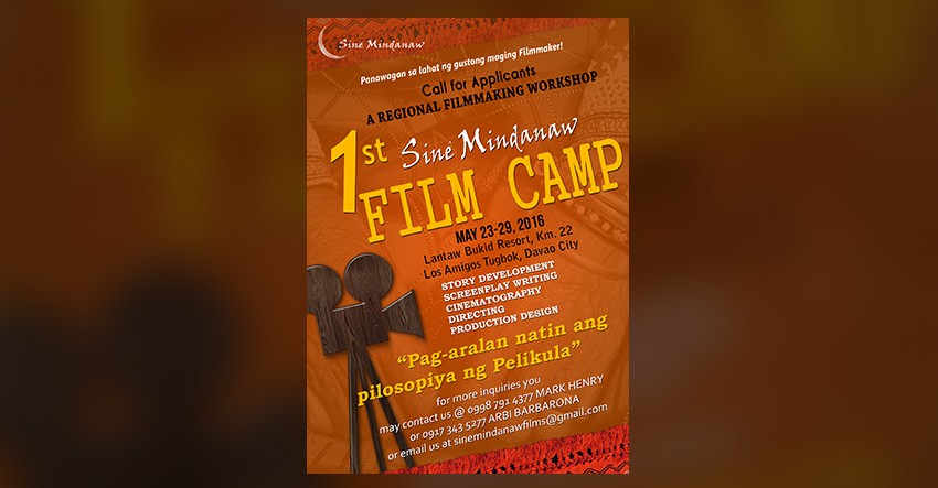 Mindanao filmmakers to host a week-long workshop in Davao