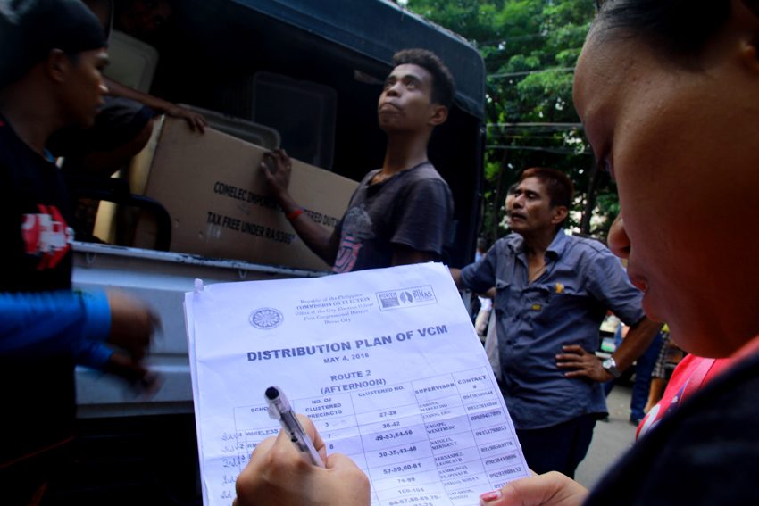 DISTRIBUTION OF VOTE COUNTING MACHINES