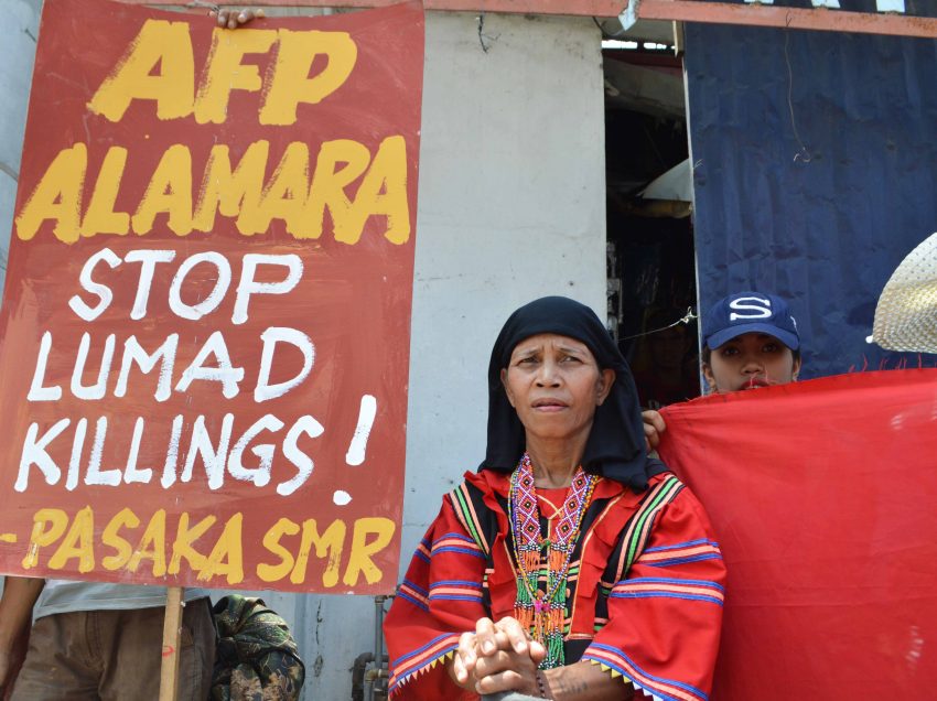 PHOTOS | Lumads rally in front of Army camp in Davao City