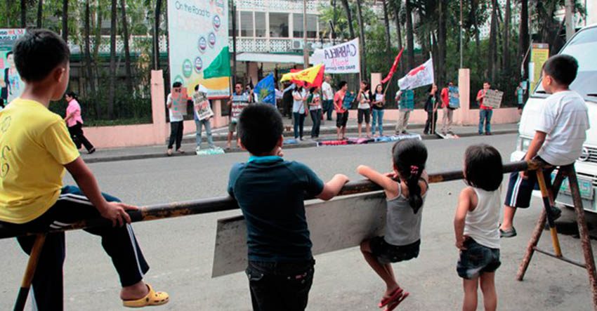 Children taking a stand